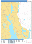 East Providence  Wall Map Basic Style